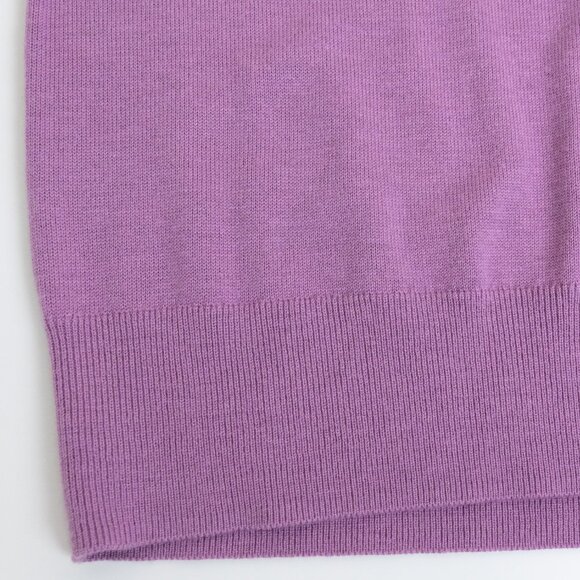 Kate Spade Pearl Crystal Trimmed Collar Sweater Short Sleeve Liliac Purple XS - Picture 8 of 11